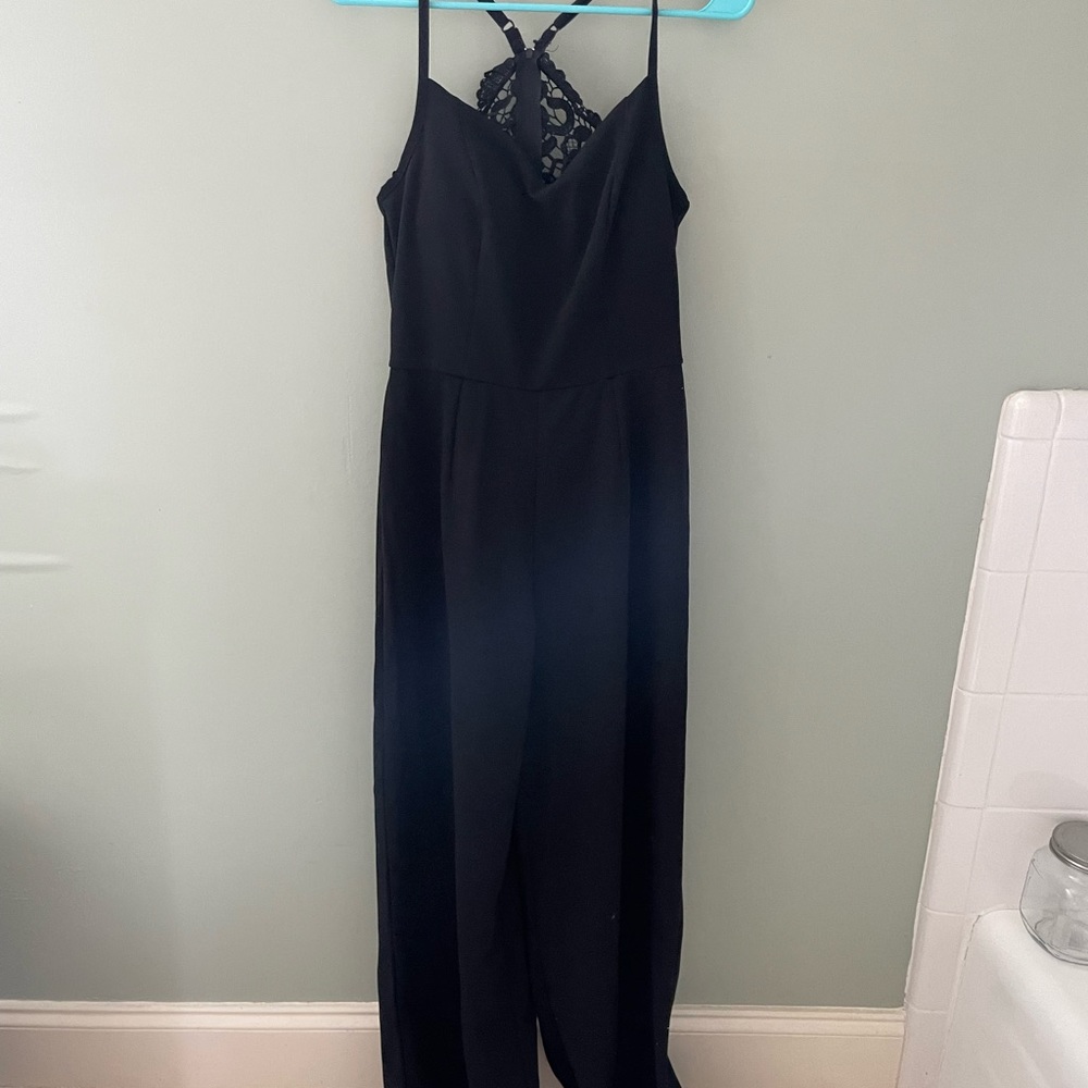 Black Pant Suit with lace backing